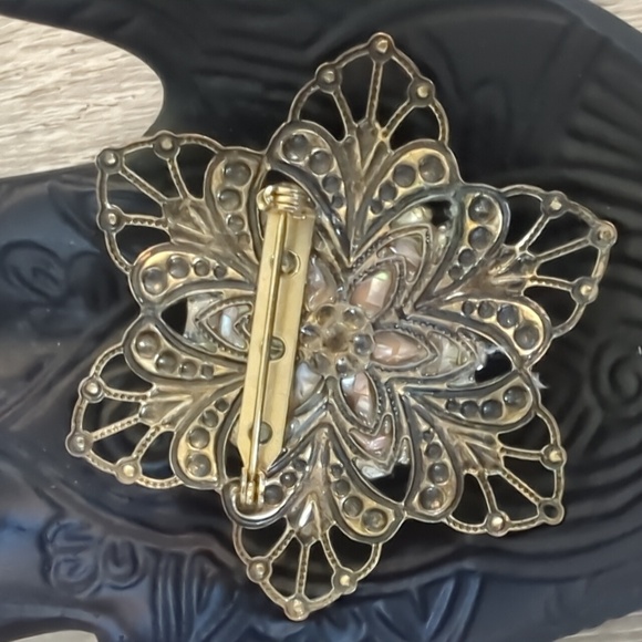 Vintage AB and Mother of Pearl Brooch - Picture 5 of 6